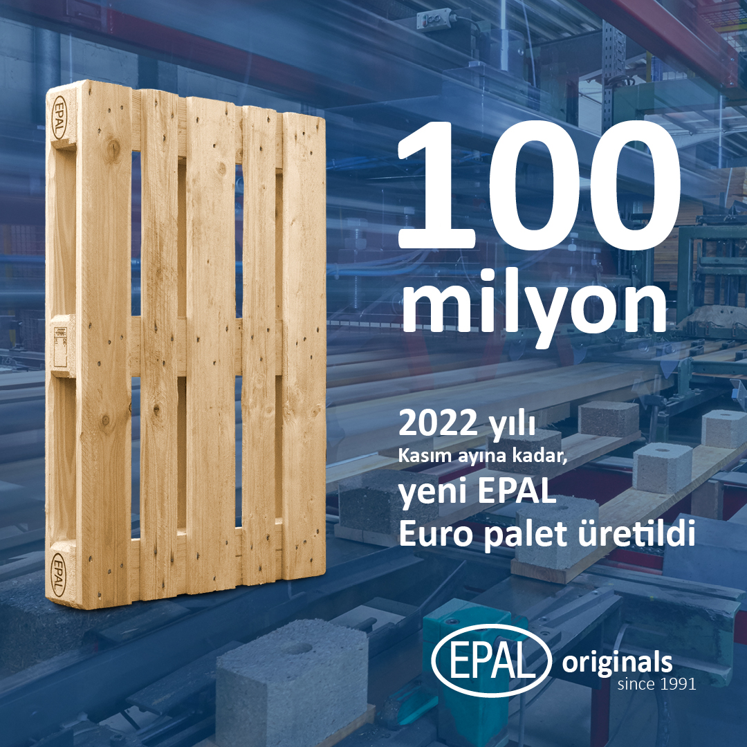 Yine, bir yılda 100 milyondan fazla yeni EPAL Euro palet!